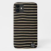 Champagne Gold Foil Stripes Phone Case (Achterkant)