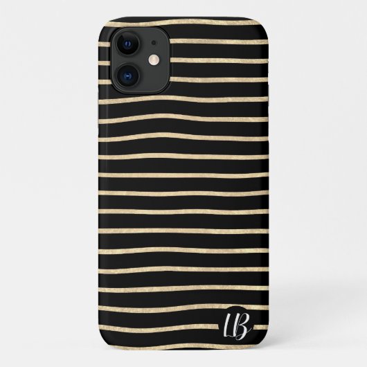 Champagne Gold Foil Stripes Phone Case (Achterkant)