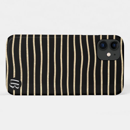 Champagne Gold Foil Stripes Phone Case (Achterkant (horizontaal))