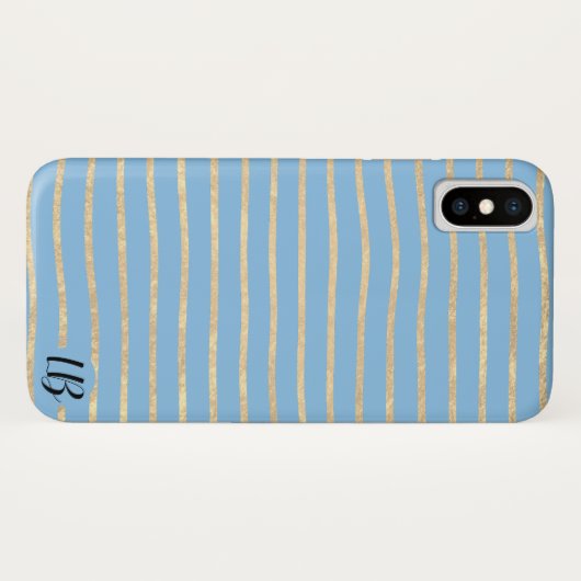 Champagne Gold Foil Stripes Phone Case (Achterkant (horizontaal))