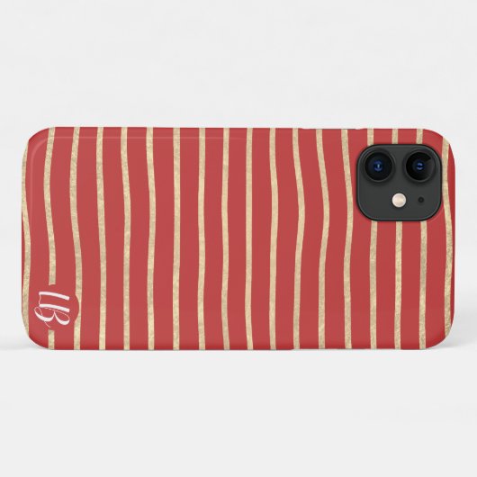 Champagne Gold Foil Stripes Phone Case (Achterkant (horizontaal))