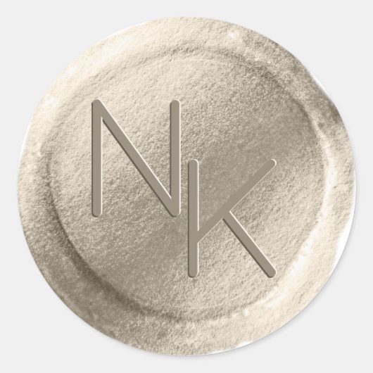 Champagne Gold Foil Wax Seal Monogram Sticker (Voorkant)