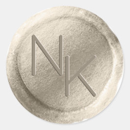 Champagne Gold Foil Wax Seal Monogram Sticker
