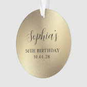 Champagne Gold Glam Folie 50e verjaardag foto Ornament (voorkant)