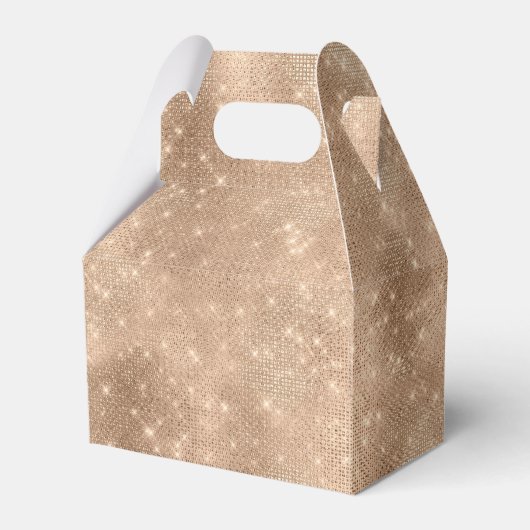 Champagne Gold Glam Sparkle Glitz Bedankdoosjes (Voorkant Zijde)