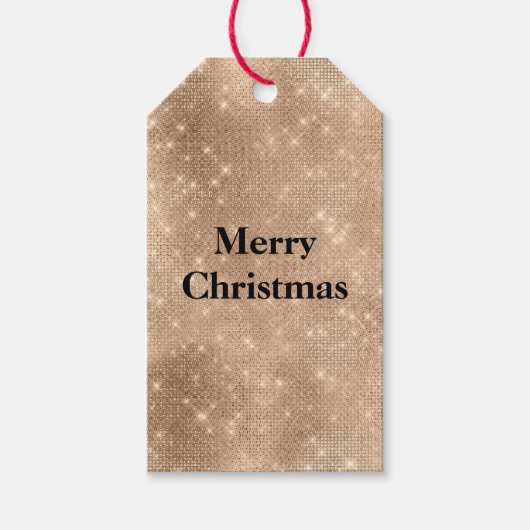 Champagne Gold Glam Sparkle Glitz Cadeaulabel (Voorkant)