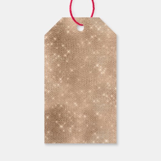 Champagne Gold Glam Sparkle Glitz Cadeaulabel (Achterkant)