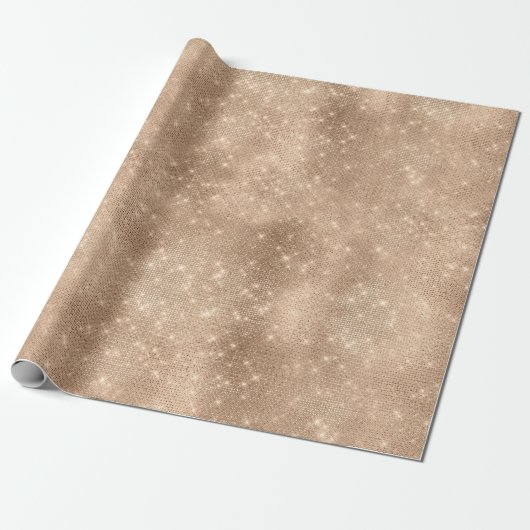 Champagne Gold Glam Sparkle Glitz Cadeaupapier (Uitgerold)