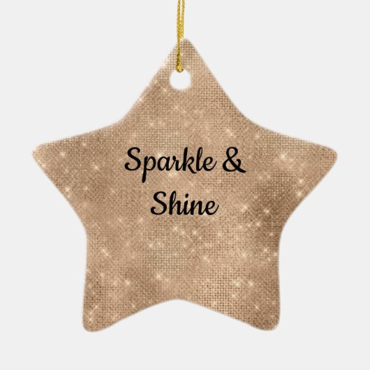 Champagne Gold Glam Sparkle Glitz Keramisch Ornament (Voorkant)
