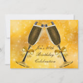 Champagne Gold glamor 40e verjaardag Kaart (Voorkant)