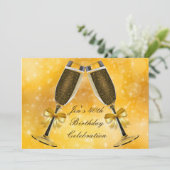 Champagne Gold glamor 40e verjaardag Kaart (Staand voorkant)