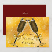 Champagne Gold glamor 40e verjaardag Kaart (Voorkant / Achterkant)