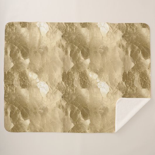 Champagne Gold Glamour Sherpa Deken (Voorkant (horizontaal))
