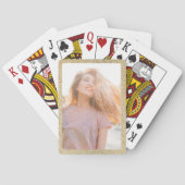 Champagne Gold Glitter Border Foto Pokerkaarten (Achterkant)