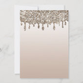 Champagne Gold Glitter Drip Glam Quinceañera 15 Kaart (Achterkant)