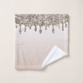 Champagne Gold Glitter Drip Luxe Glam Bad Handdoek (Wasdoekje)