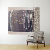 Champagne Gold Glitter Drip Rustic Glam Sweet 16 Wandkleed (In Situ (horizontaal))