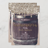 Champagne Gold Glitter Drip Rustic Quinceañera 15 Kaart (Voorkant / Achterkant)