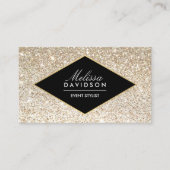 Champagne Gold Glitter en Glamor Event Planners Visitekaartje (Voorkant)