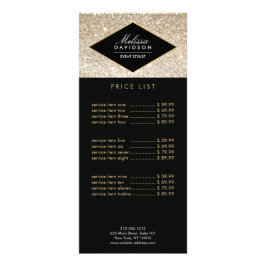 Champagne Gold Glitter en Glamor Reclamekaart