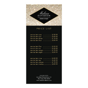 Champagne Gold Glitter en Glamor Reclamekaart