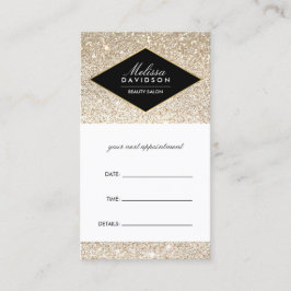 Champagne Gold Glitter en Glamour Afspraak Afsprakenkaartje