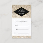 Champagne Gold Glitter en Glamour Afspraak Afsprakenkaartje (Voorkant)