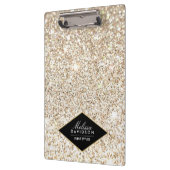Champagne Gold Glitter en Glamour Gepersonaliseerd Klembord (Links)
