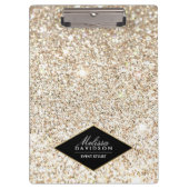 Champagne Gold Glitter en Glamour Gepersonaliseerd Klembord (Voorkant)