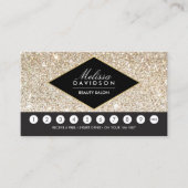 Champagne Gold Glitter en Glamour Loyalty Kaart (Voorkant)