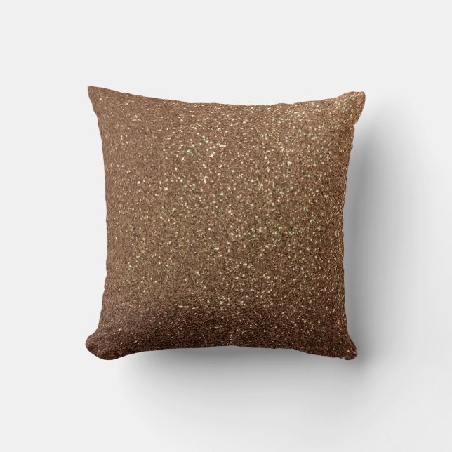 Champagne Gold Glitter Faux Sierkussen (Voorkant)