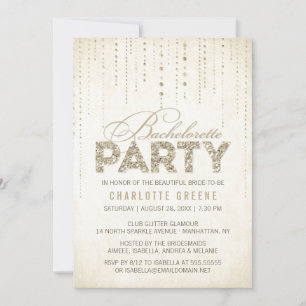 Champagne Gold Glitter Kijk Bachelorette Kaart