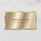 Champagne Gold Glitter Lijst Luxe Visitekaartje (Voorkant)