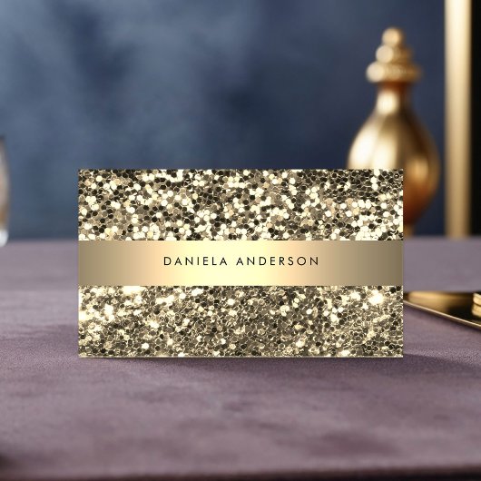 Champagne Gold Glitter Luxe Visitekaartje
