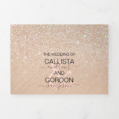 Champagne Gold Glitter Metal Registry Details RSVP Drieluik Uitnodiging (Cover)