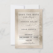 Champagne Gold Glitter Modern Save the Date Kaart (Voorkant)