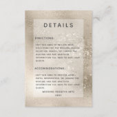 Champagne Gold Glitter Moderne bruiloft Details Informatiekaartje (Voorkant)