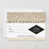 Champagne Gold Glitter Salon Gift Certificate (Voorkant)