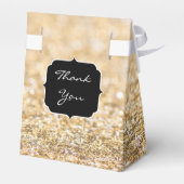 Champagne gold glitter sparkles Sweet 16 Bedankdoosjes (Achterkant)
