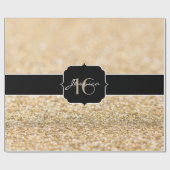 Champagne gold glitter sparkles Sweet 16 Cadeaupapier (Vlak)