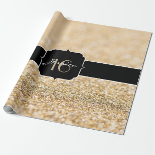 Champagne gold glitter sparkles Sweet 16 Cadeaupapier