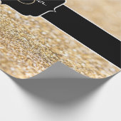 Champagne gold glitter sparkles Sweet 16 Cadeaupapier (Hoek)