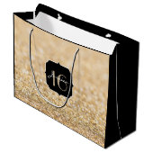 Champagne gold glitter sparkles Sweet 16 Large Cadeautasje (Voorkant Gekanteld)