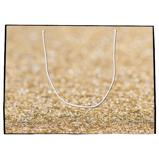 Champagne gold glitter sparkles Sweet 16 Large Cadeautasje (Achterkant)