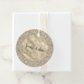 Champagne Gold Glitzy Glitter Bedankjes Labels (In situ)