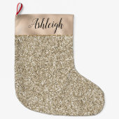 Champagne Gold Glitzy Glitter Grote Kerstsok (Voorkant)
