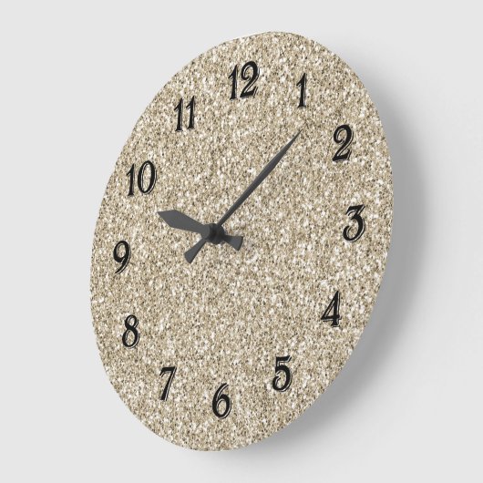 Champagne Gold Glitzy Glitter Grote Klok (Hoek)