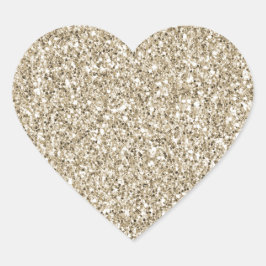 Champagne Gold Glitzy Glitter Hart Sticker
