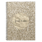 Champagne Gold Glitzy Glitter Notitieboek (Voorkant)