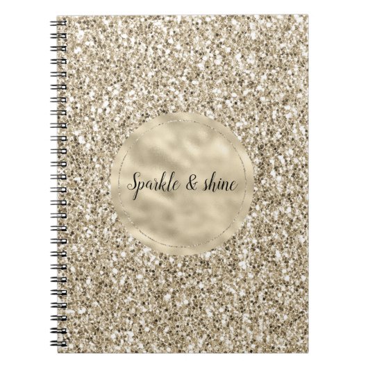Champagne Gold Glitzy Glitter Notitieboek (Voorkant)